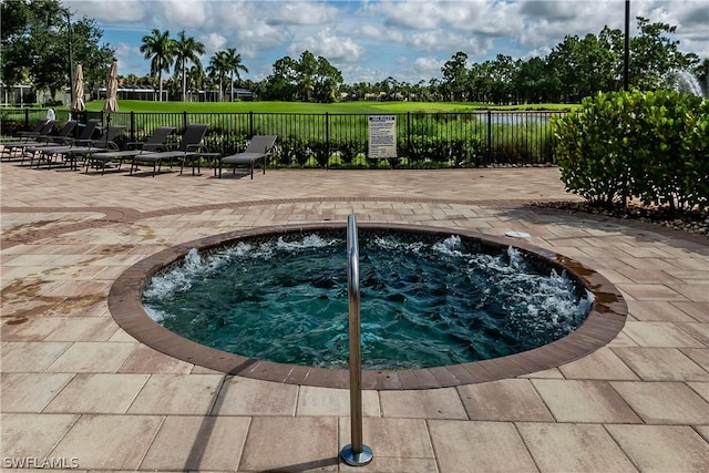 view of pool featuring a patio area