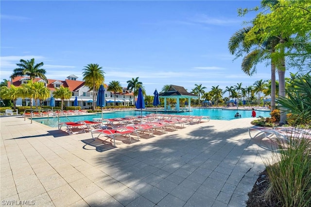 view of pool with a patio