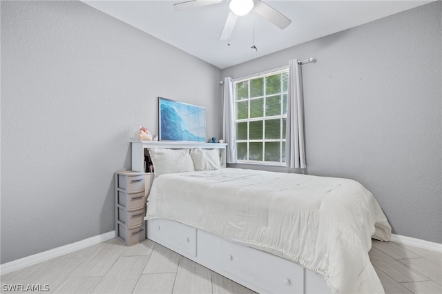 bedroom with ceiling fan