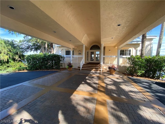 view of patio / terrace featuring french doors