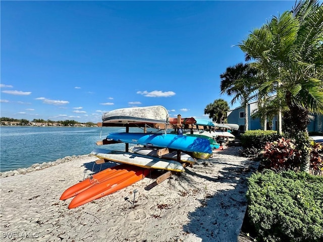 view of property's community with a water view