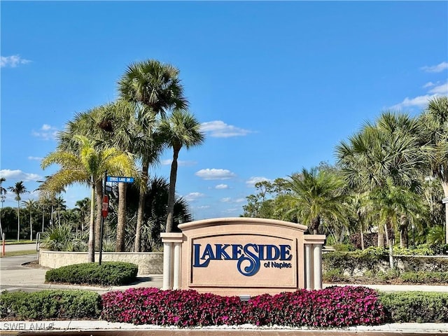 view of community sign