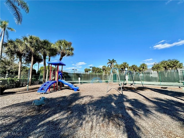 community playground with fence