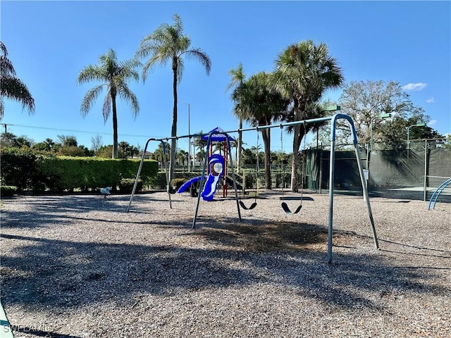 view of community jungle gym