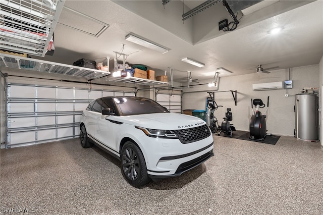 garage featuring gas water heater