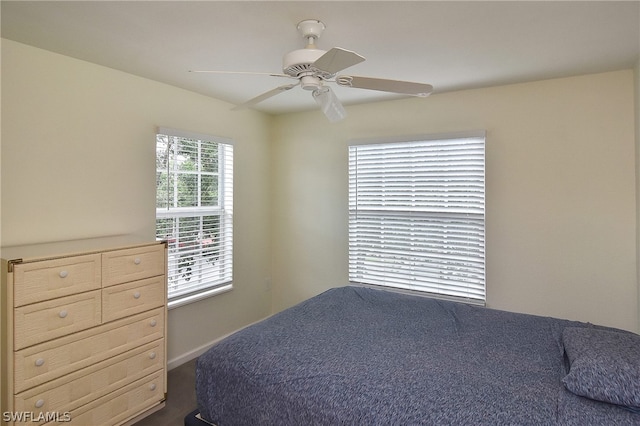 bedroom with ceiling fan