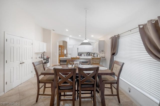 dining room featuring light tile patterned floors