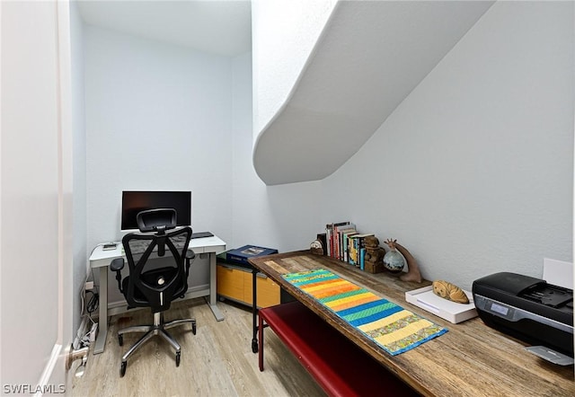 office area featuring wood-type flooring