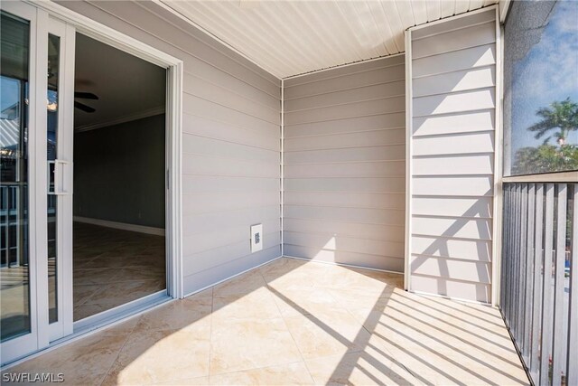 balcony with a patio area