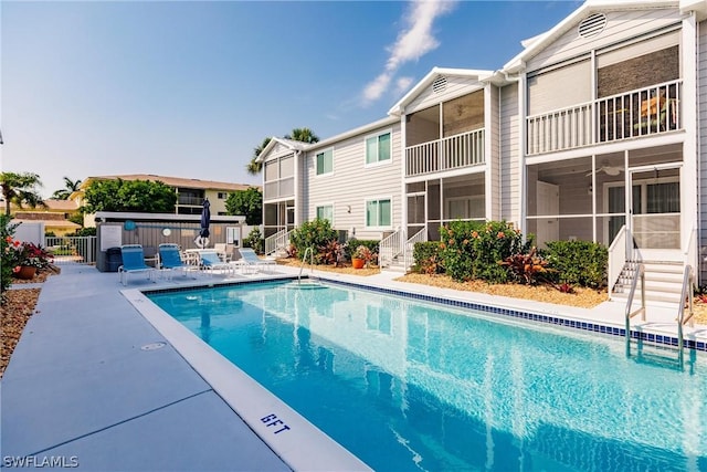 view of pool with a patio area