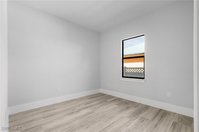 empty room featuring light hardwood / wood-style floors