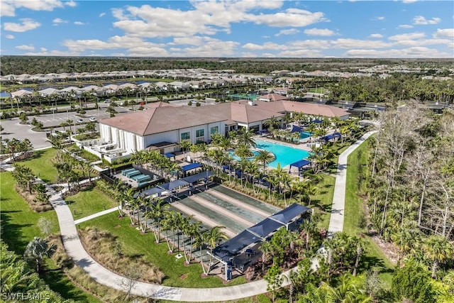 aerial view featuring a residential view