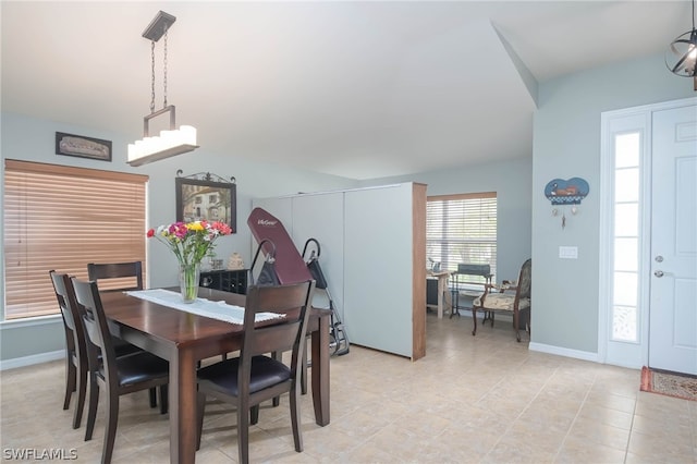 view of tiled dining room