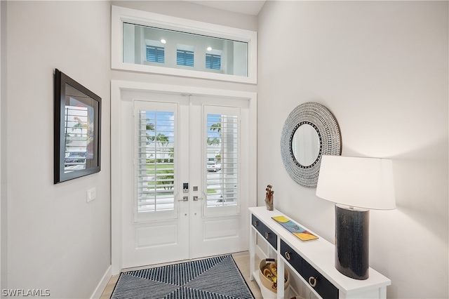 interior space with french doors