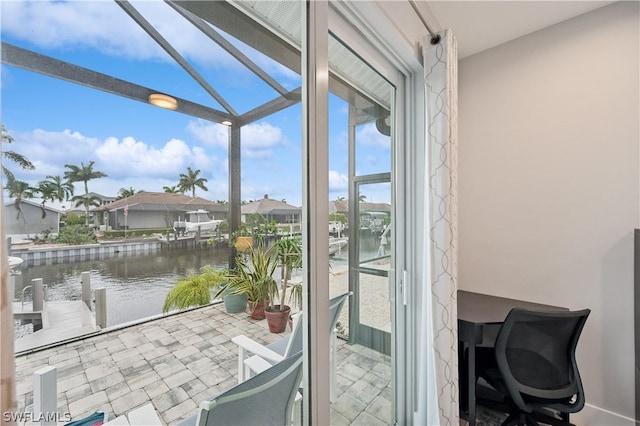 1641 Orleans Ct, Marco Island, FL 34145 - sunroom / solarium with a water view and a residential view