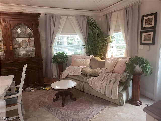 3200 Barrett Ave, Naples, FL 34112 - living area with plenty of natural light and lofted ceiling
