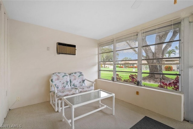 sunroom featuring a wall unit AC