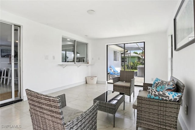 view of patio / terrace with an outdoor hangout area and central AC unit