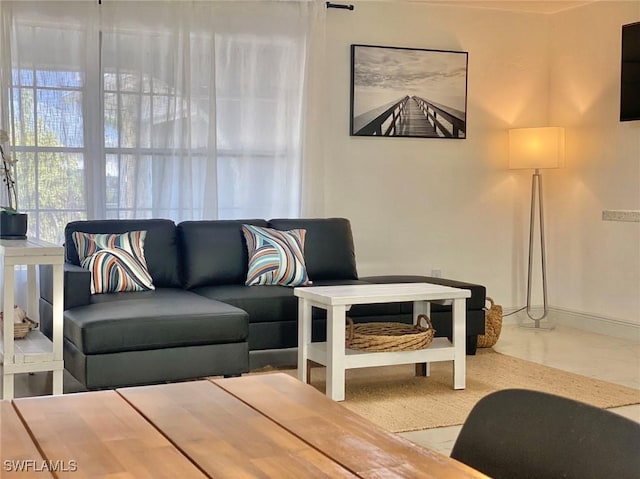 living room with baseboards