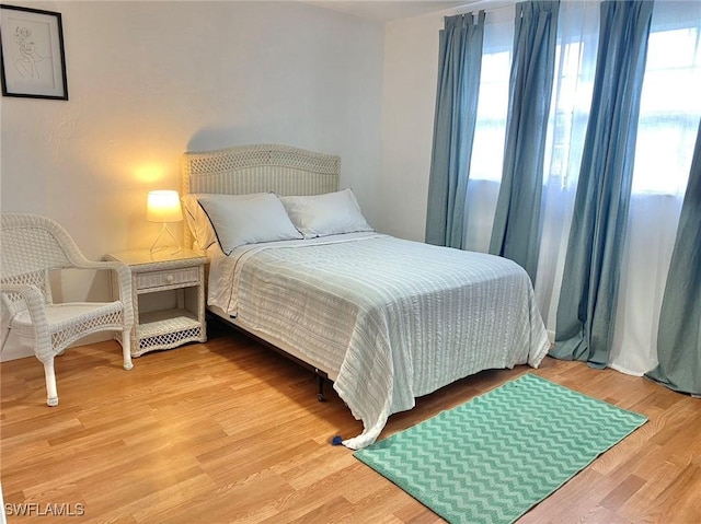 bedroom featuring light hardwood / wood-style floors