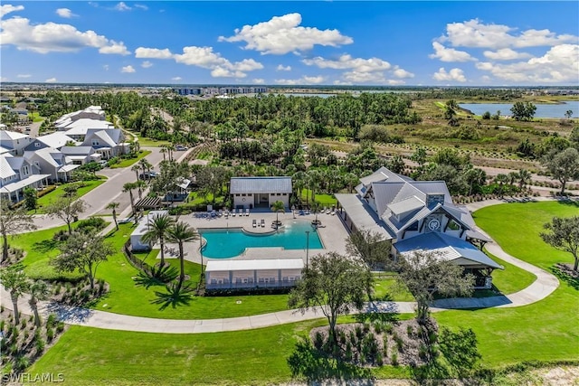 43030 Greenway Blvd Unit 412, Punta Gorda, FL 33982 - drone / aerial view of a pool and a large body of water