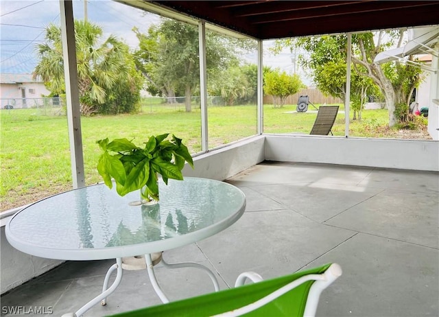 view of sunroom