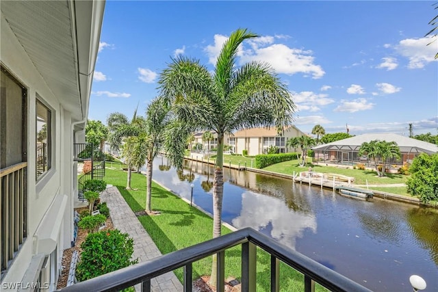 balcony with a water view