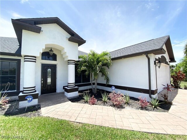 exterior space featuring a garage