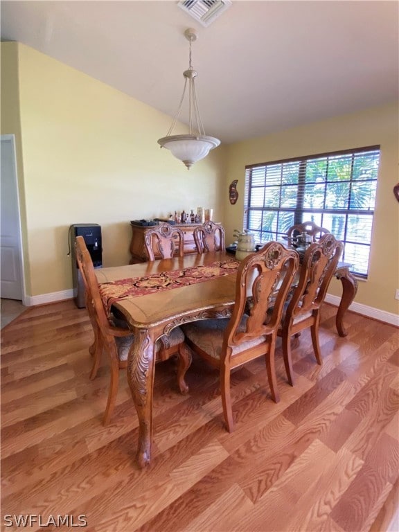 dining area with light wood-type flooring