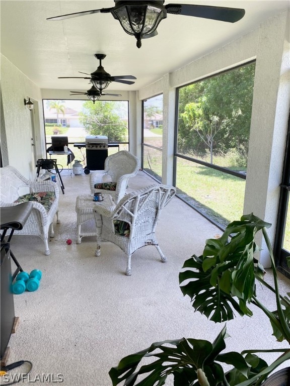 view of sunroom