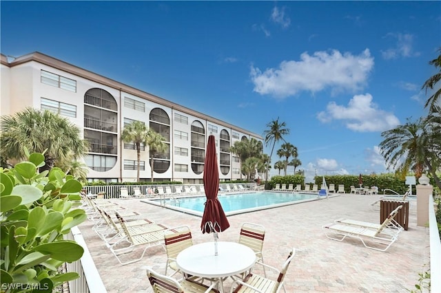 view of pool with a patio