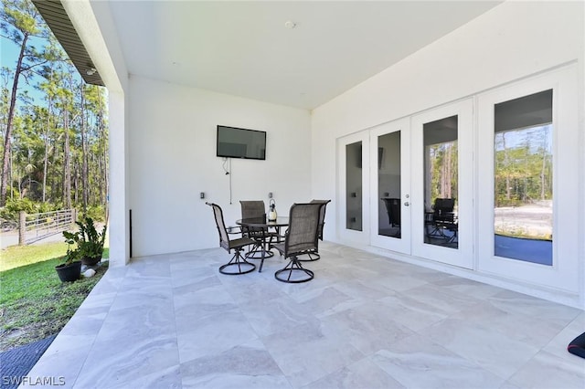 view of patio / terrace featuring french doors