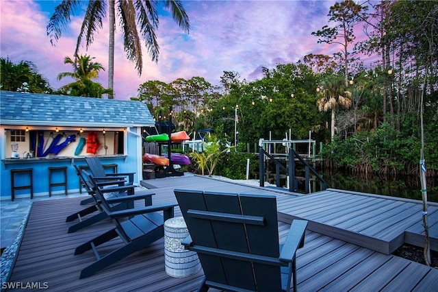 view of deck at dusk