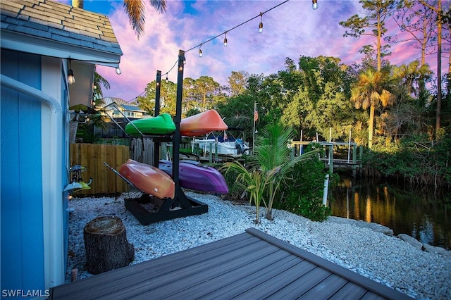 view of deck at dusk