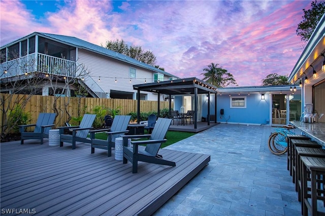 view of deck at dusk