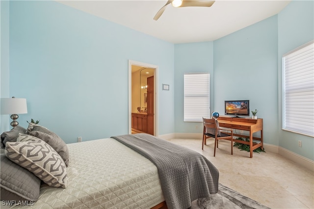 bedroom with ceiling fan