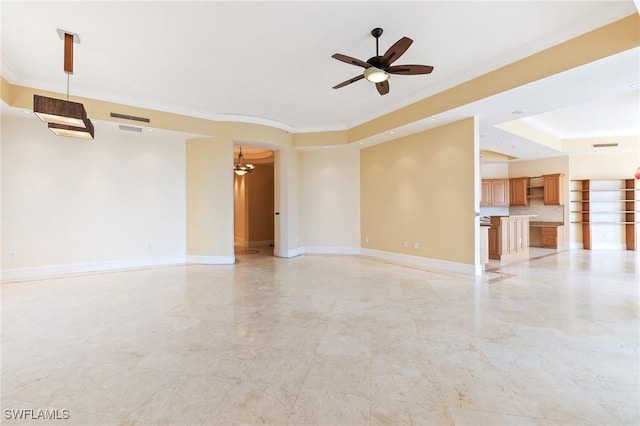 14270 Royal Harbour Ct Unit 1122, Fort Myers, FL 33908 - unfurnished room featuring a ceiling fan, ornamental molding, and baseboards