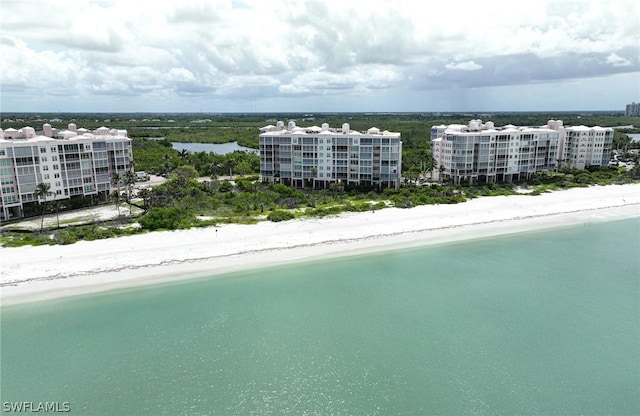 bird's eye view with a view of city, a water view, and a view of the beach