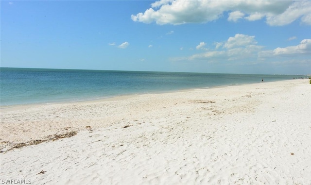 view of water feature with a view of the beach