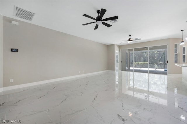 empty room with ceiling fan