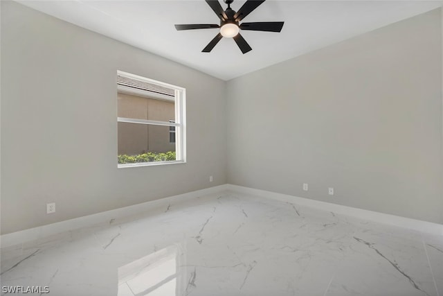 unfurnished room featuring ceiling fan