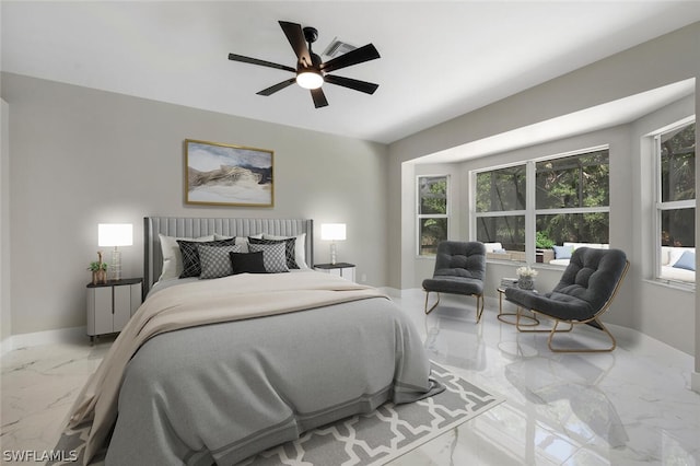 bedroom with ceiling fan