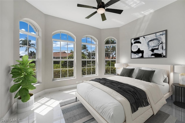 bedroom with ceiling fan