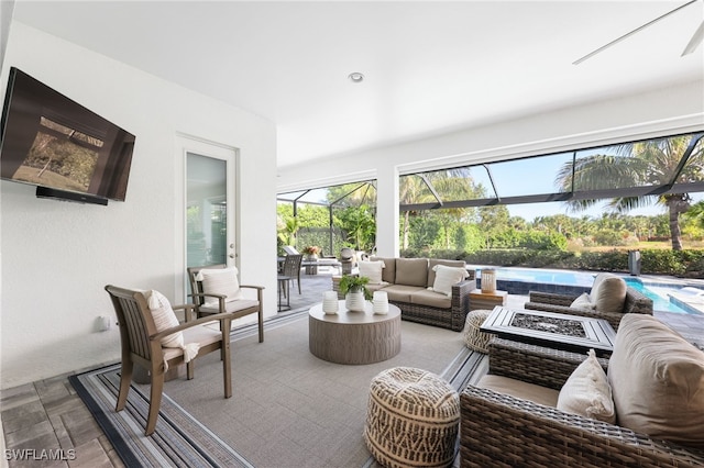 view of sunroom