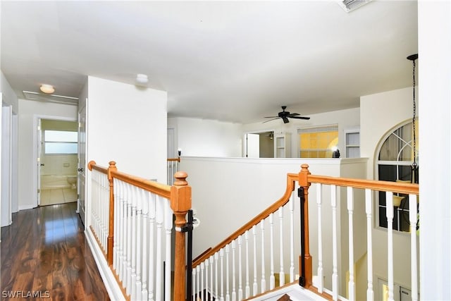 hall featuring dark hardwood / wood-style flooring