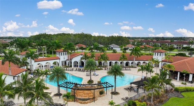 view of pool featuring a patio