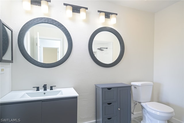 bathroom with toilet and vanity