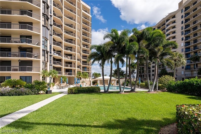 exterior space featuring a community pool