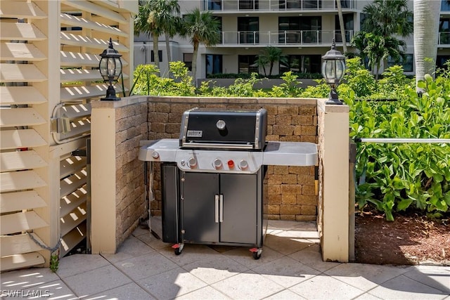 view of patio / terrace with a grill