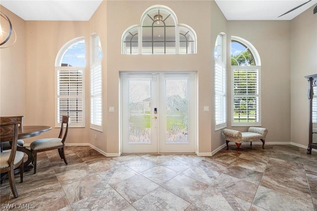 foyer with french doors